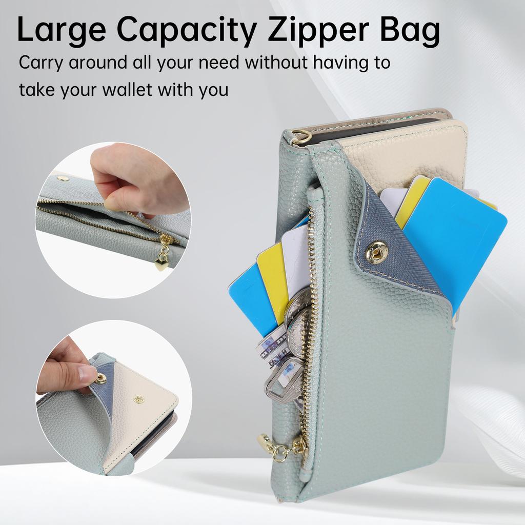 Card Slots Zipper PU Leather Wallet Case Flip Phone Case for IPhone 18 17 16 15 14 13 12 11 Pro Max Plus 17E Lanyard Purse Cover