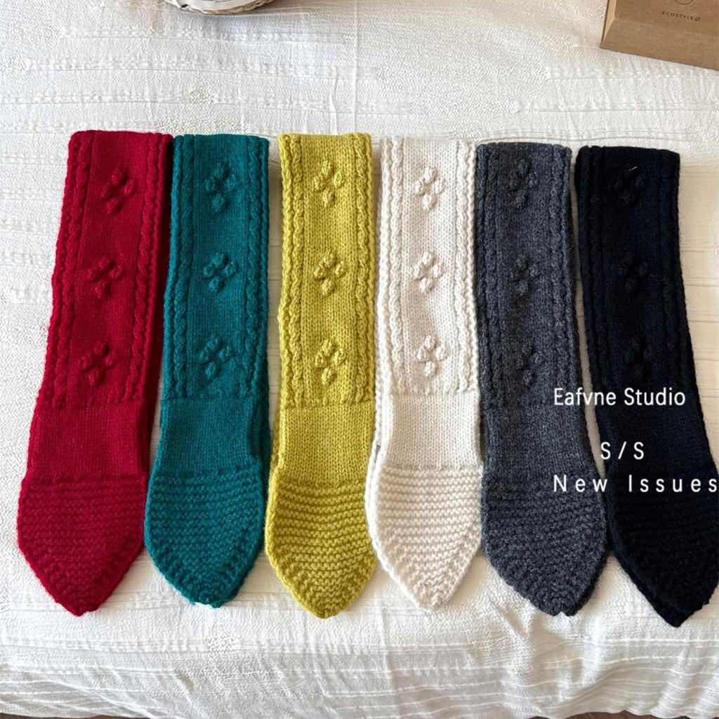 Soft and Waxy Jacquard Short Knitted Parent Child Neck Protection Cross Small Scarf and Scarf To Keep Warm In Autumn and Winter