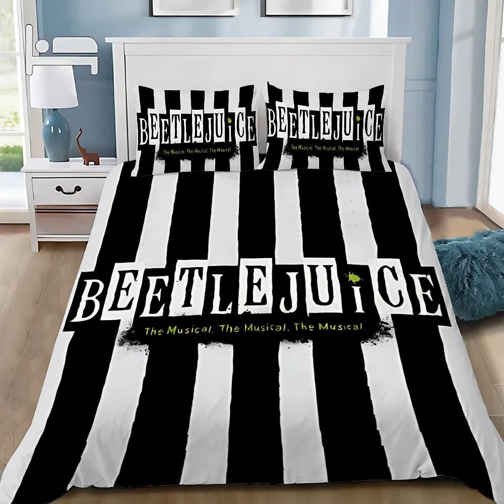 Duvet Cover Pillowcase Bedding Set Horror B-Beetlejuices Adult Boy Girl Bedroom Decoration Children Single Double Large Size