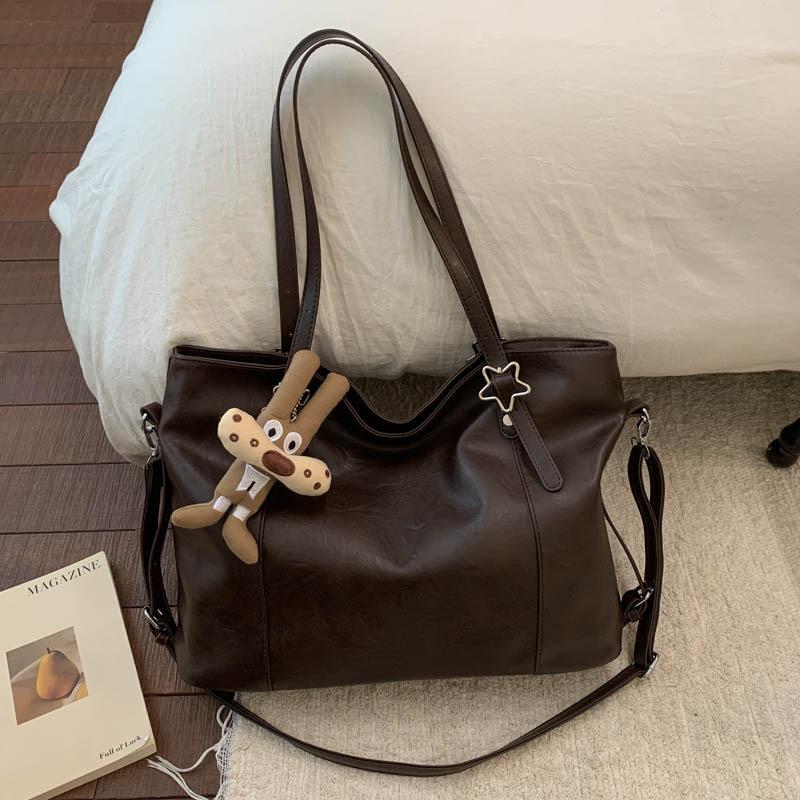 Niche large-capacity commuter tote bag autumn new lazy style simple texture casual shoulder bag