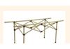 Folding Outdoor Table & Chair Set with Backrest - Portable Multifunctional Lounger for Camping & Home Use.