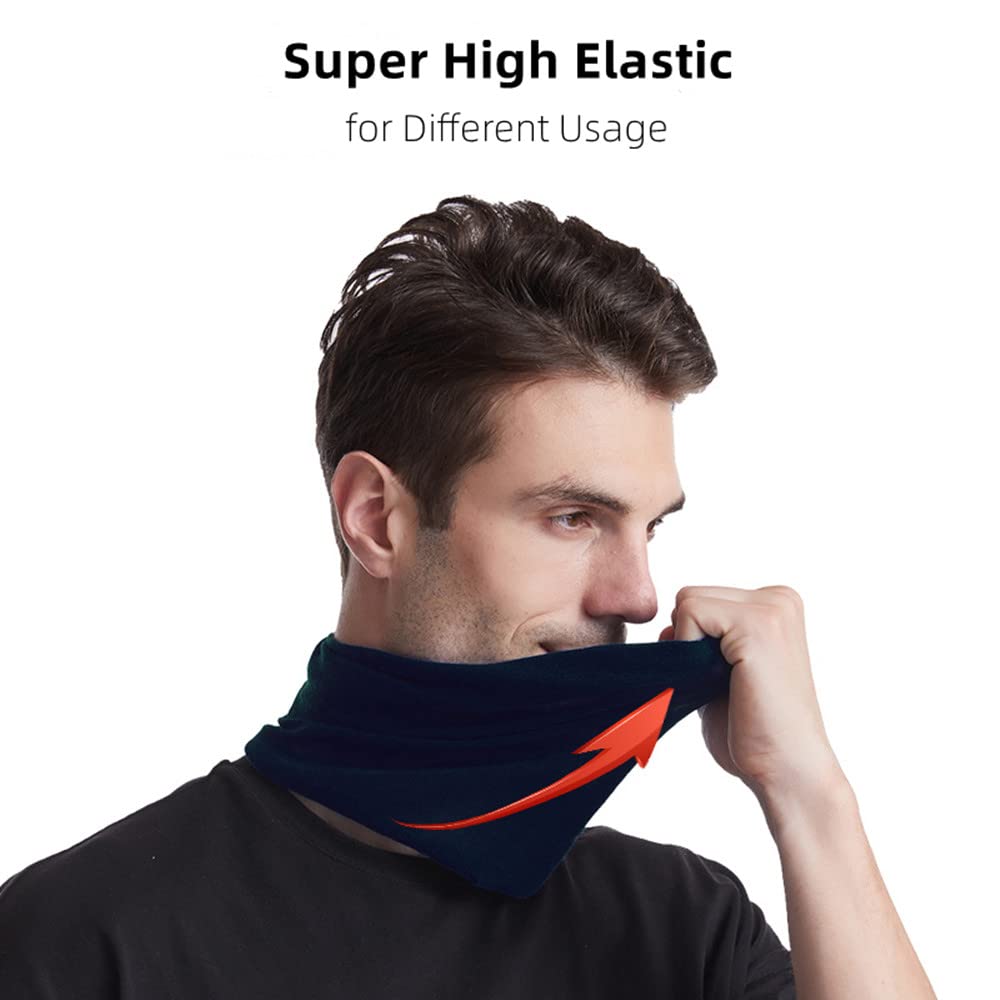 Muka Halstuch Nahtloses Gesichtstuch Blanko Uni Bandana für Staub Outdoor 25,5cm x 48cm, gelb