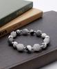 Polalita Gray Cut & Marble Stone Mix Bracelet (Plt-Br-098_Gr)