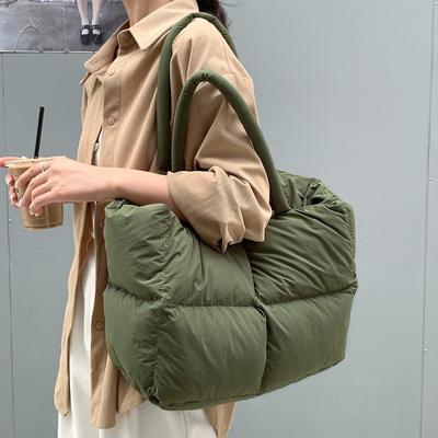 Schulterabwärts Baumwolltasche, hochwertiges Gefühl Herbst und Winter neue College-Studenten Tragetasche, Pendeln große Kapazität Damen Wolkentasche