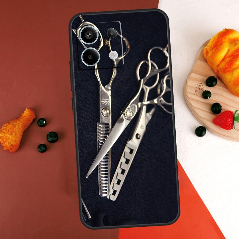 Hair Stylist Scissors Brush Switch Case For Xiaomi Redmi Note 14 13 Pro 9 10 11 12 Pro 10S 11S 12S Redmi 14C 13C 10C 12C Coque