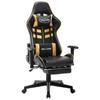 Day and Night - Day and Night Black and Gold Synthetic Leather Gaming Chair with Footrest