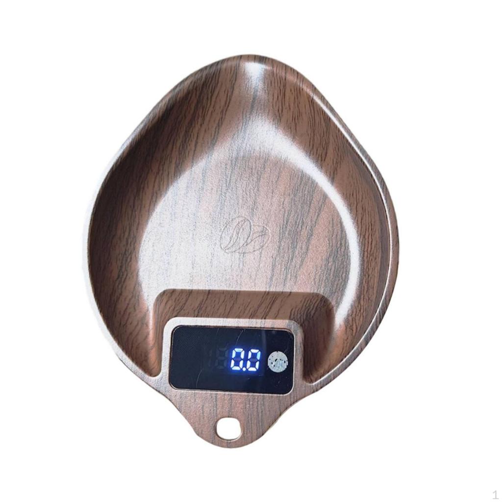 Compact Coffee Scale 0.1 G Precision Teardrop Builtin Display Brew Gear Walnut