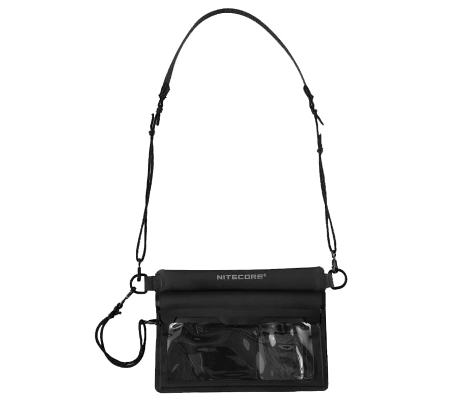 Nitecore Cell Phone Pouch Case, Dry Bag, Sling Bag, IPX8 Waterproof, with Strap, Black