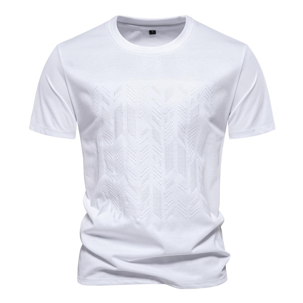 

STORN Summer Cool Cotton Blend T-shirt for Men Short Sleeve Brand Quality Embroidery Mens T Shirts EUR XXL 95-105kg білий