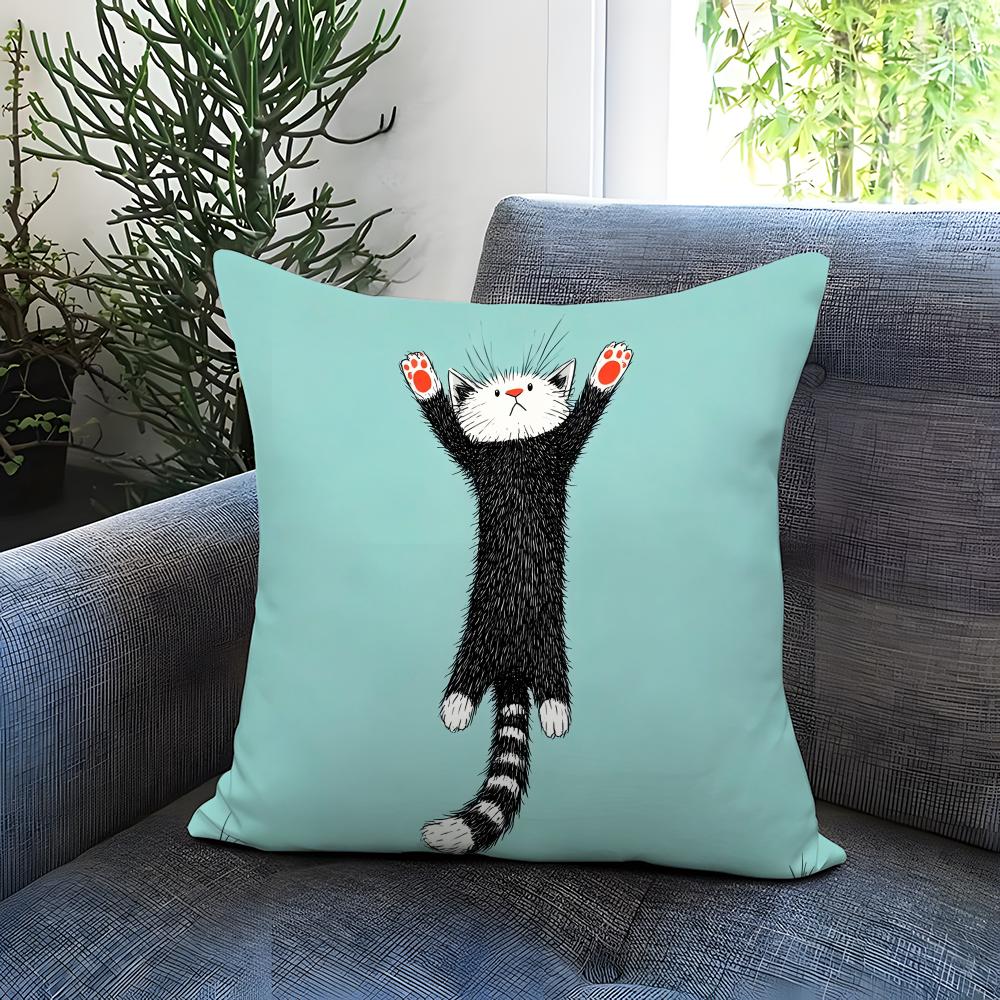 Hot NNaughty cated Cushion Cover Comfortable Reversible Pillow Cover Ideal for Car Sofa Bedroom  Beyond