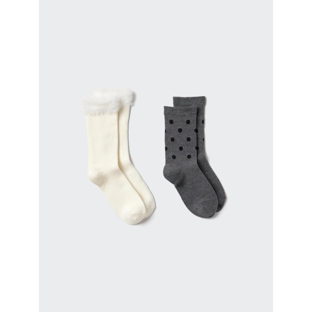 Uniqlo Girls Heattech Socks 2p  Furry 