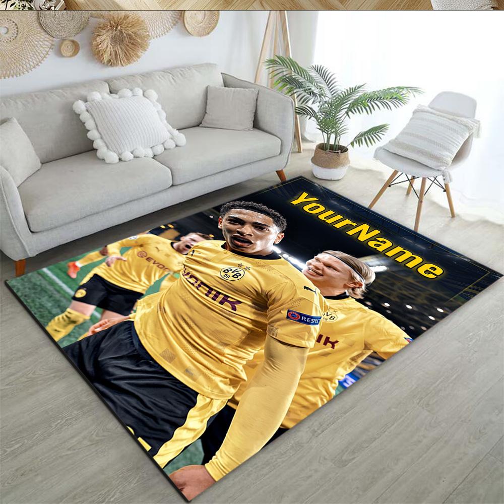 Borussia Dortmund Customize Your Name Floor Rug Office Rug Design for Dormitory Outdoor Playrooms Decorate Room Anti-slip Rug Decorate Offices