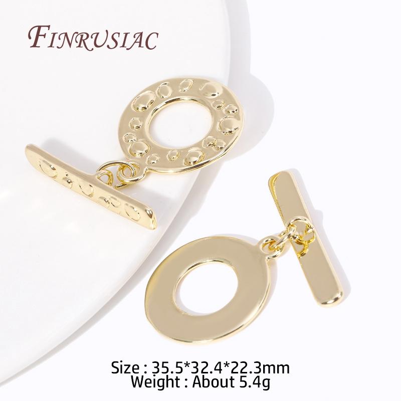 5 Types 18K Gold Plated Brass Round O Toggle Clasps, Dainty Necklace/Bracelet Connect Clasps For DIY Jewelry Making Supplies