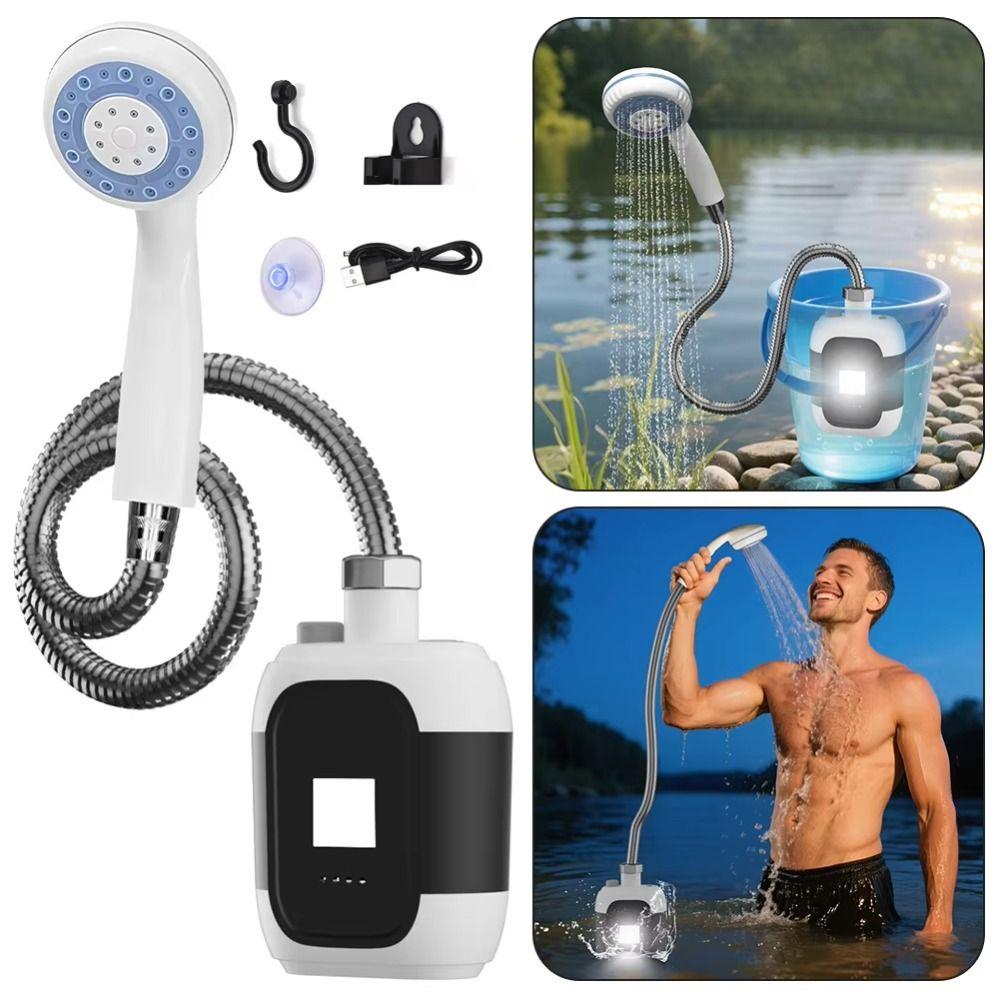 Waterproof Camping Electric Shower Head Handheld Shower Pump  for Backpacking Bathing Car Washing