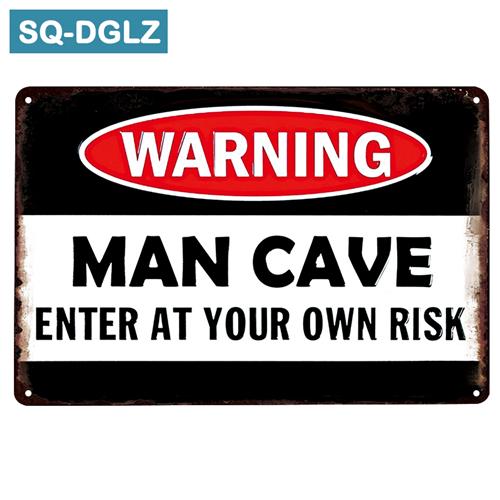 [SQ-DGLZ]Man Cave Rules  Metal Sign Bar Wall Decor Vintage Metal Crafts Home Decor Painting Plaques Art Poster