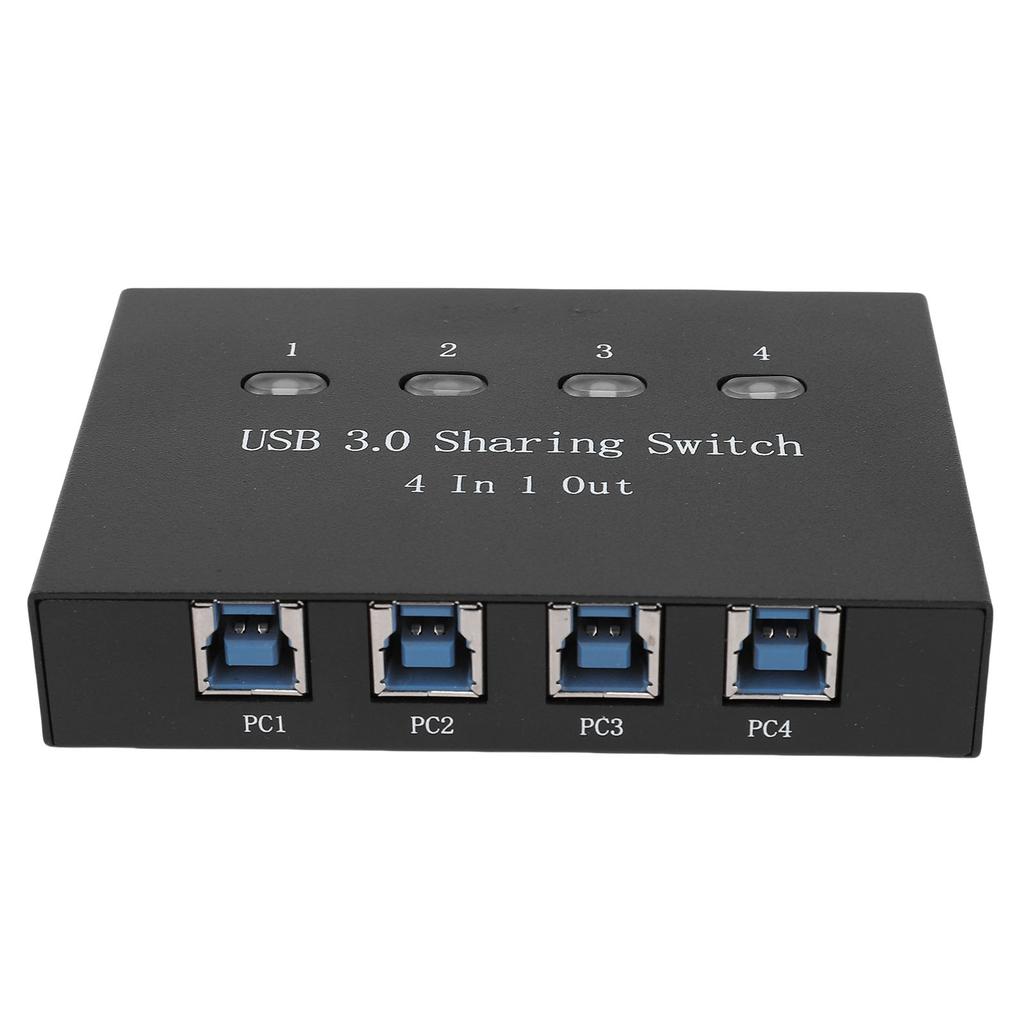 USB 3.0 Printer Sharing Switch Plug and Play 4 In 1 Out Manual Printer Switcher for Computer