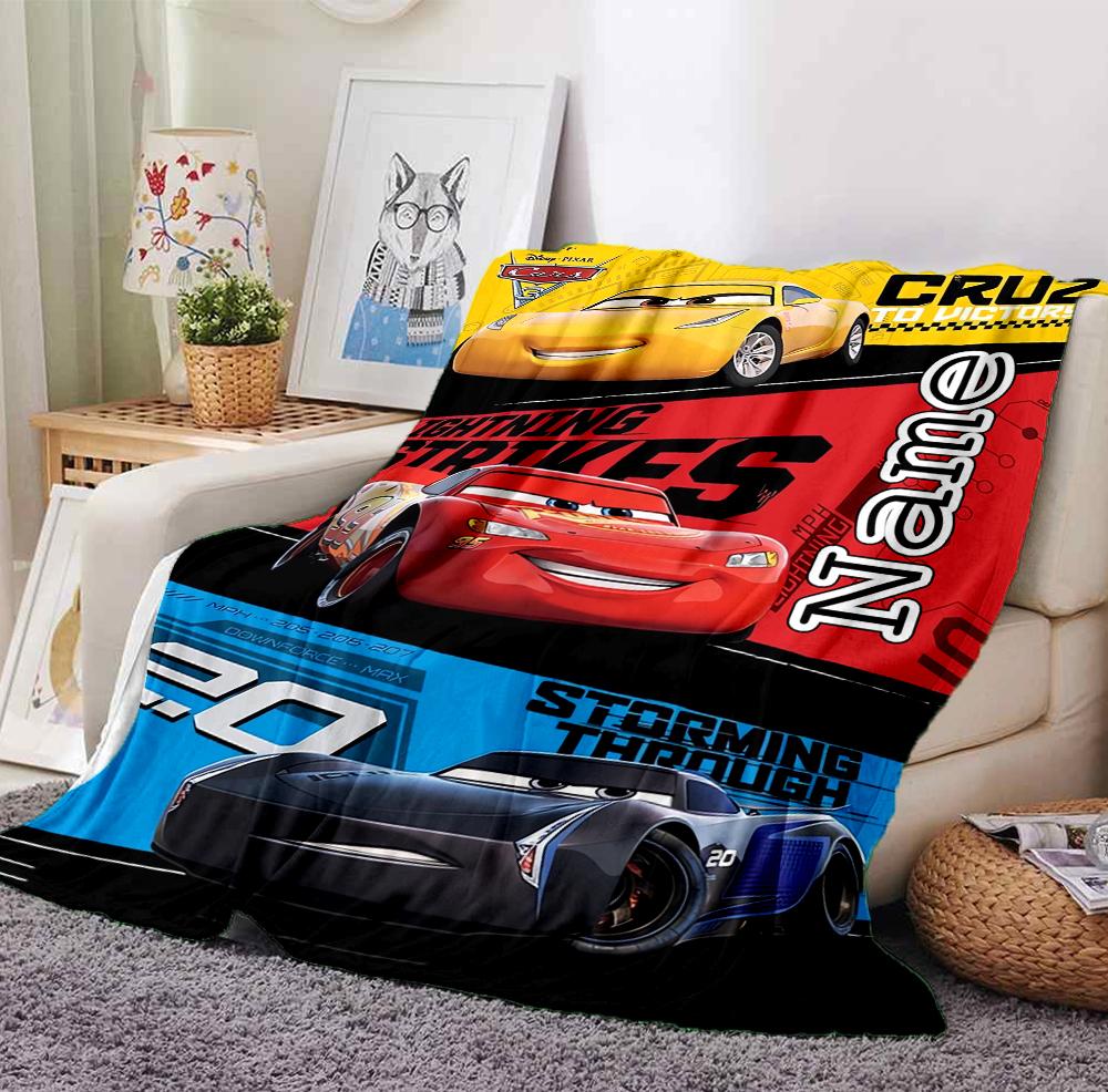 Aventura de Carro com Nome Personalizado Manta de Flanela Manta de Sofá Macia Quente Decoração de Cama Presente Único