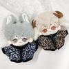 Leopard print jacket, 10cm plush doll outfit, black. Perfect for mascots, idols, K-pop dolls, and other fan activities. [Used]