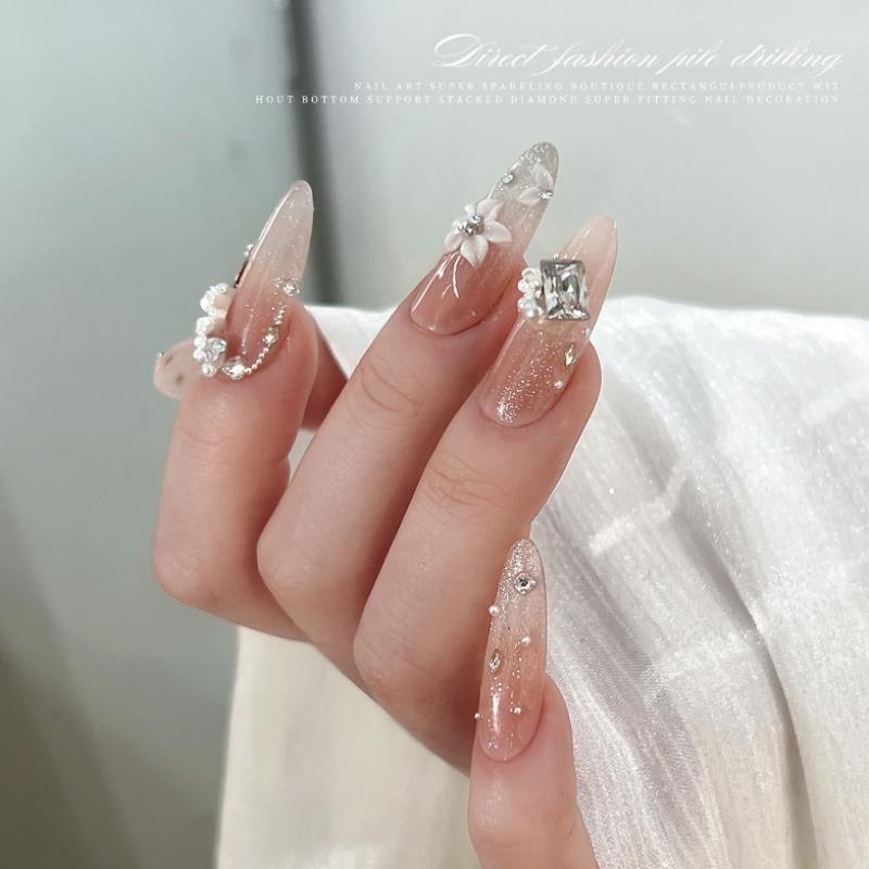 1Pcs Zircon Pearl Nail Diamond Nails Decoration Nail Shiny Nail Gems Jewelry Nail Charm Diy Accessories
