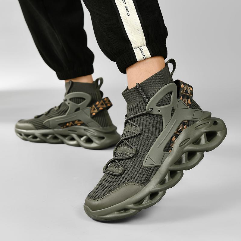 Men High Top Sneakers Breathable Mesh Lightweight Socks Shoes Comfortable Men Casual No-slip Walking Sneakers