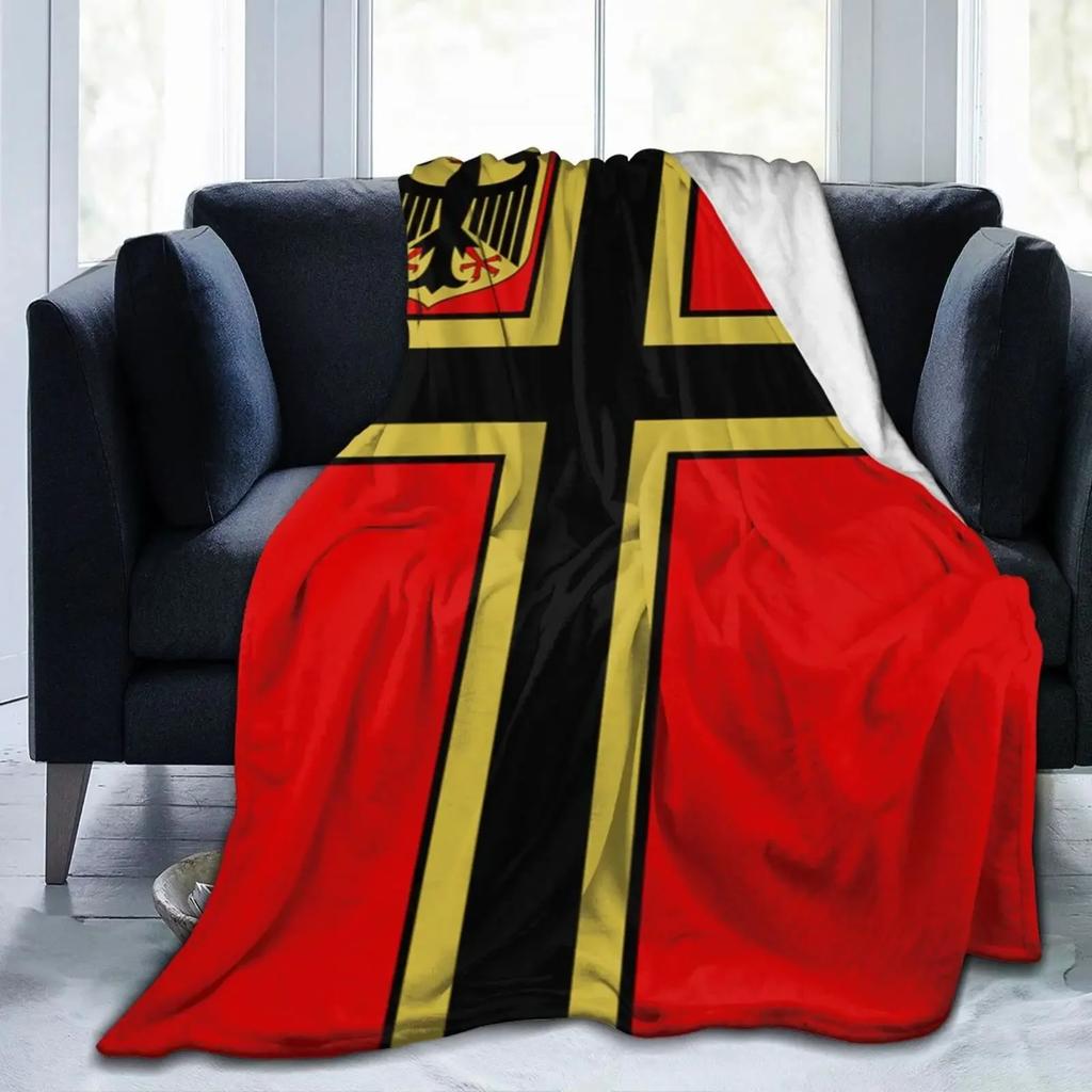 Deutsche Flagge Adler Flanell Fleece Decke Ultra Weich Gemütlich Warm Überwurf Leichte Decke Mikrofleece Decke für Zuhause Geschenke