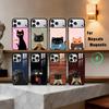 S-Striped C-Coffee Cat Phone Case For iPhone17,16,15,14,13,12,11 Plus,For Magnetic Wireless Charge Cover