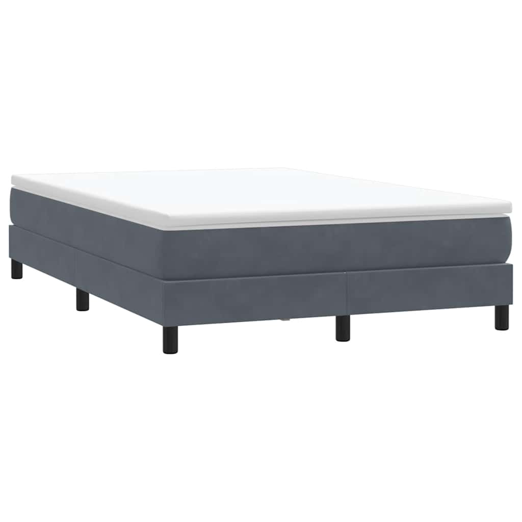 Łóżko Box Spring Bez Materaca Ciemnoszary 140X220 Cm Aksamit