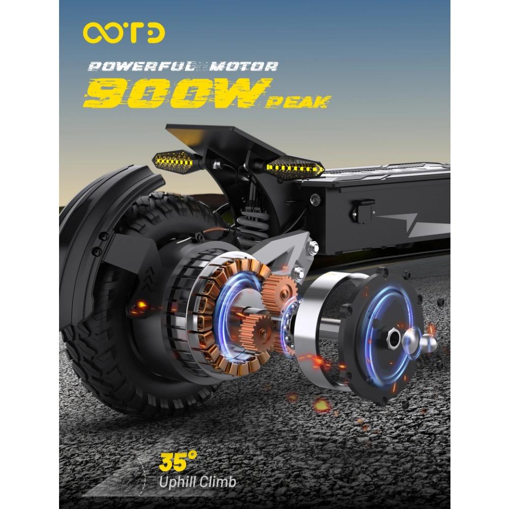 Electric Scooter, OOTD T10 Scooter,Max 900W Motor 48V 13.5Ah Battery, 45-60km Range, 11 Inch All-Terrain 50KM/H