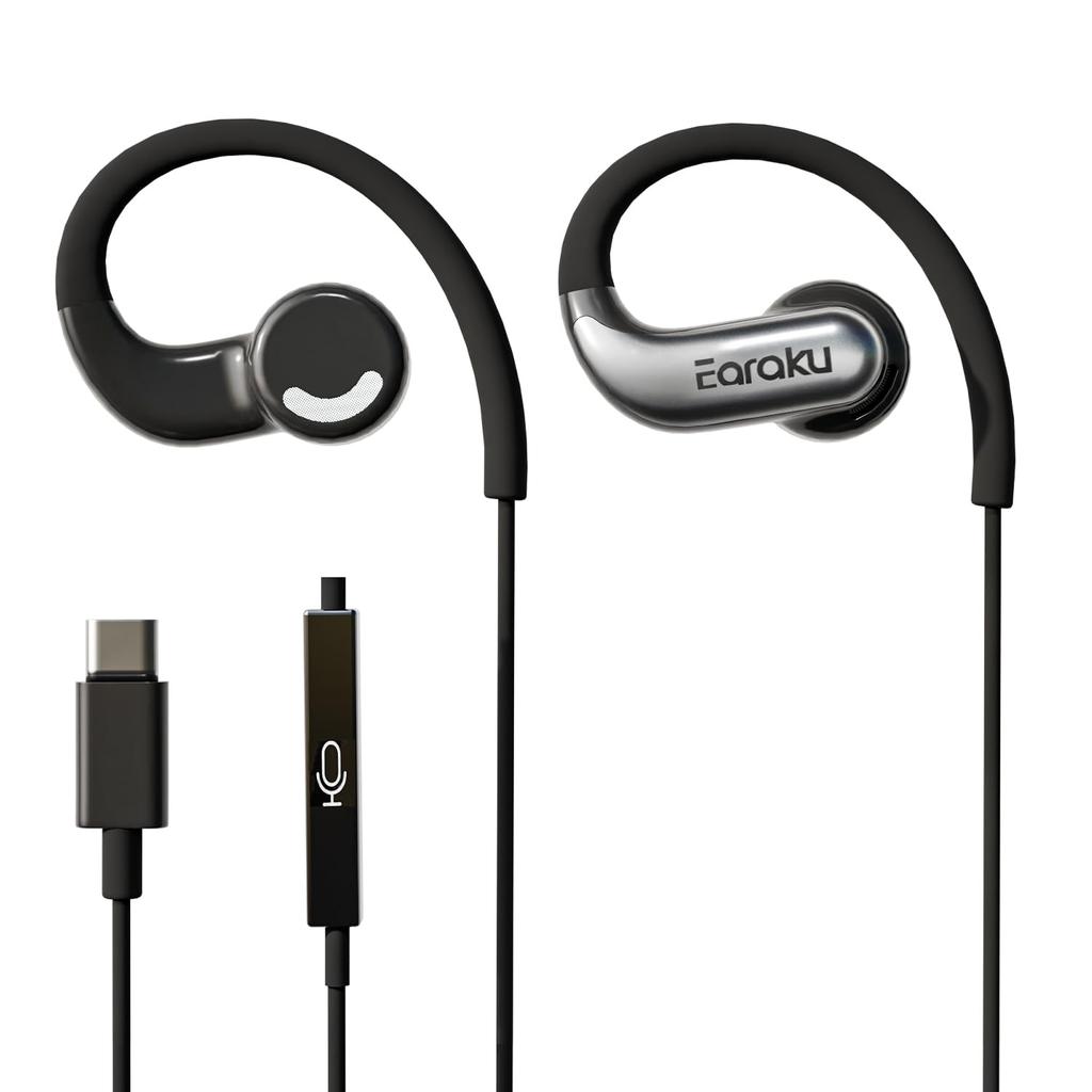 Auricolari Cablati Senza Ricarica Tipo C Auricolari con Controllo del Volume per e Compatibili con e Scuola con Tipo-C Microfono Open-Ear,