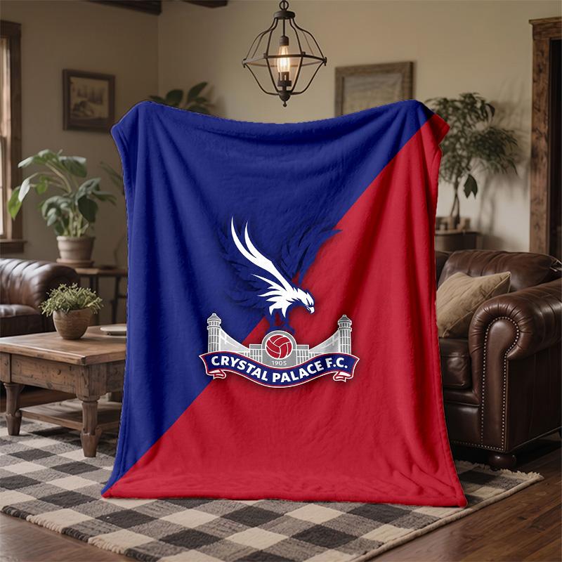 Crystal Palace Football Print Flannel Blanket Soft Warm Sofa Bed Throw Blanket For Home Office Bedroom