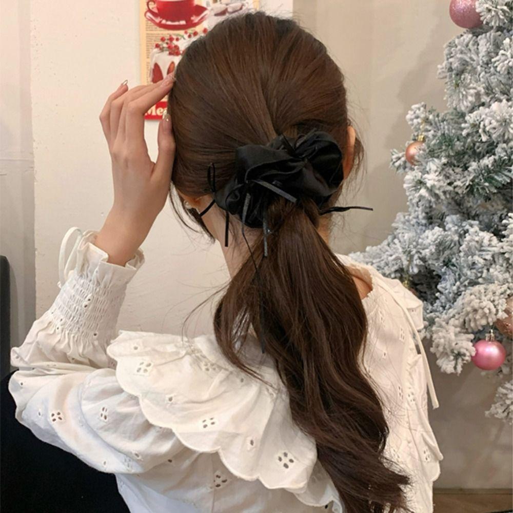 

Bowknot Satin Hair Band Hair Tie Balletcore Bow Hair Rope Fashion Female розовый