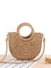 Trendy Women's Semicircle Woven Beach Tote & Crossbody Bag