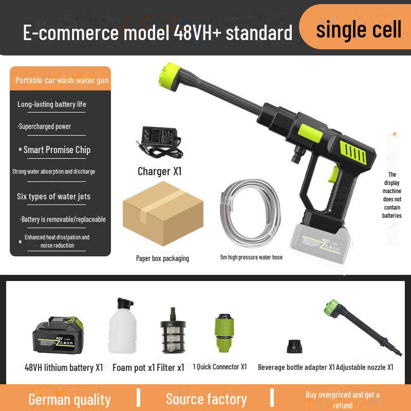 Portable High-Pressure Wireless Water Gun for Car Washing and Cleaning