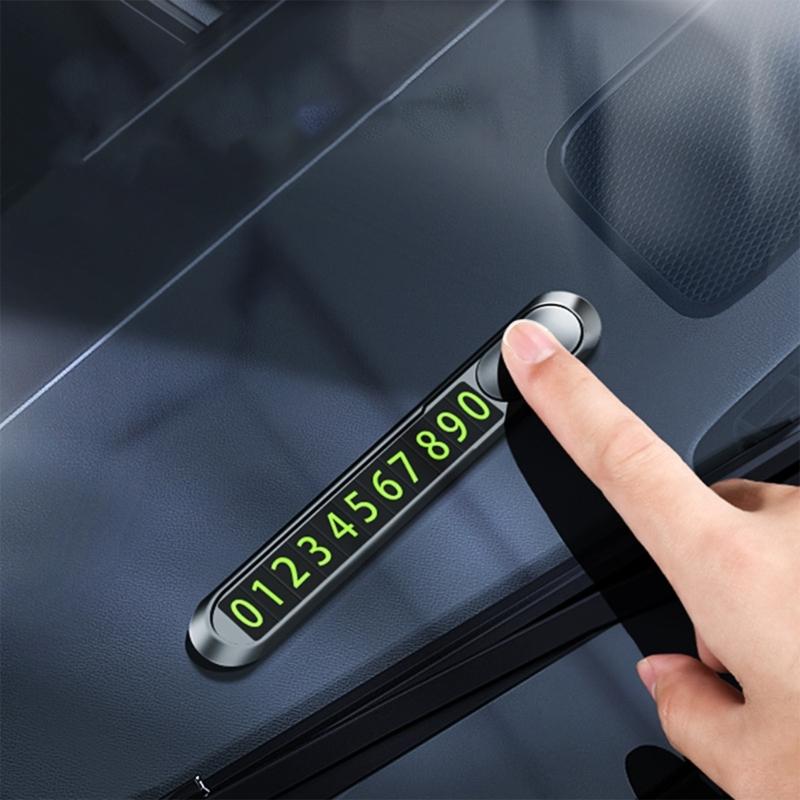 Car Temporary Parking Card Plate Adhesive Phone Number Plate Universal Automotive Dashboard Phone Number Plate