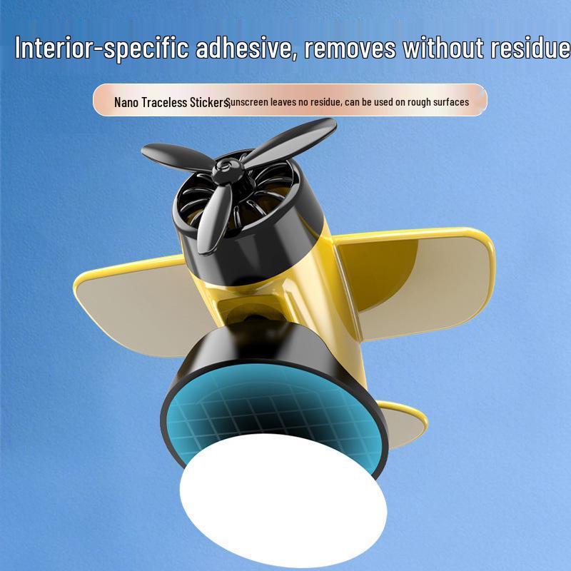 Solar-Powered Rotating Airplane Dashboard Ornament