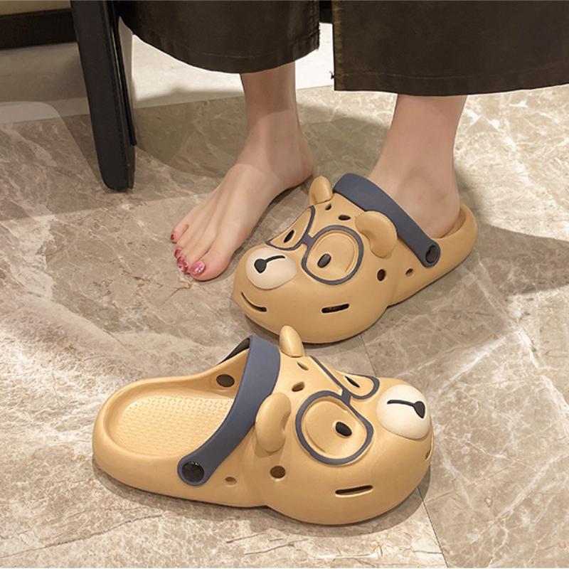 Fashion 2025 Cute Cartoon Dog Platform Slippers For Women Fashion Clogs Summer Garden Shoes Thick Sole Sandals Girls Home Street Slides