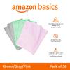 Amazon Basics Microfiber Cleaning Car Pack of 36 X 30 Pink Cloths, Multipurpose, Cleaning, Wash, Cloths, (40 Cm), Green, Gray,