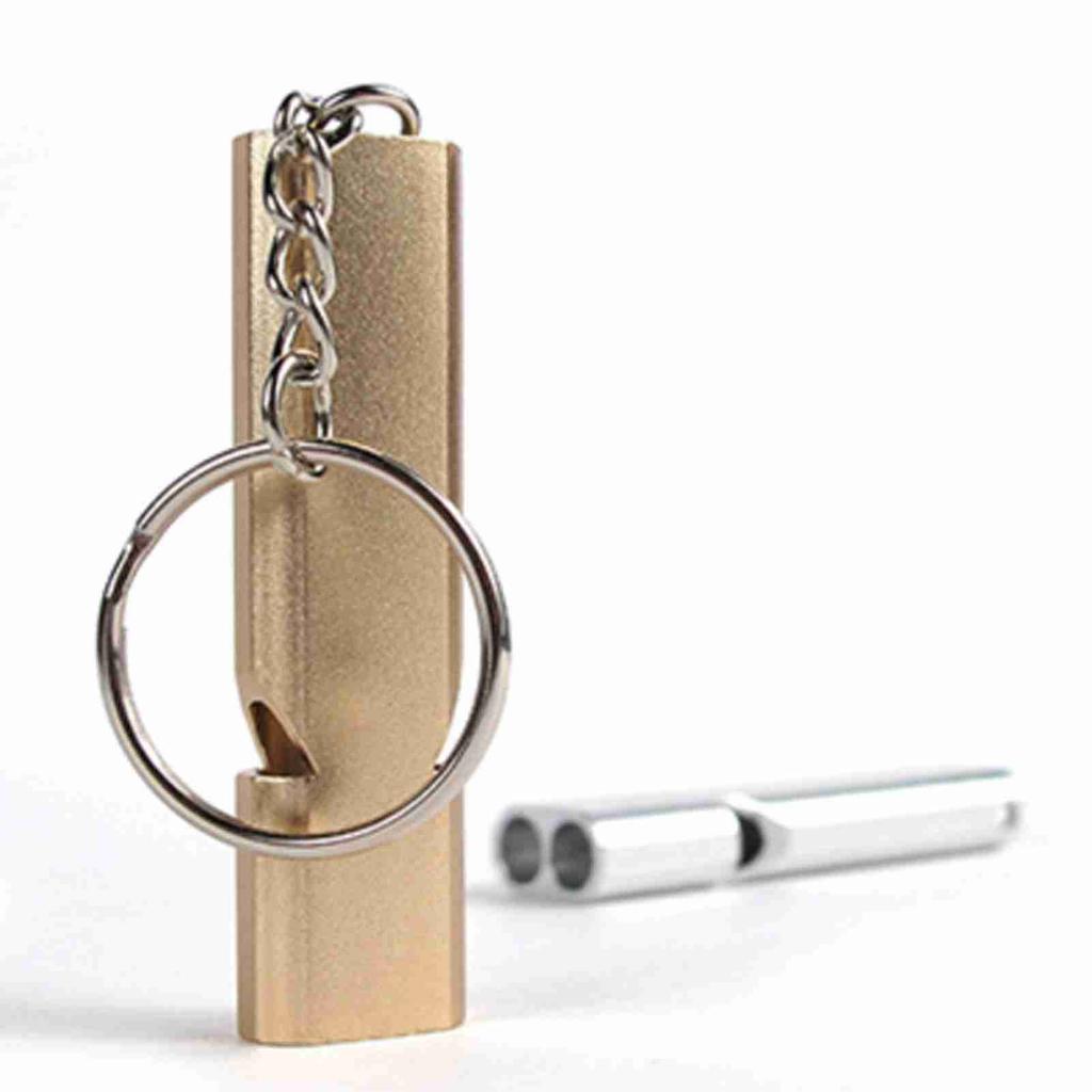 5 Pcs Aluminum Alloy Whistle with Keychain Outdoor Emergency Survival for Camping Hiking Hunting Fishing