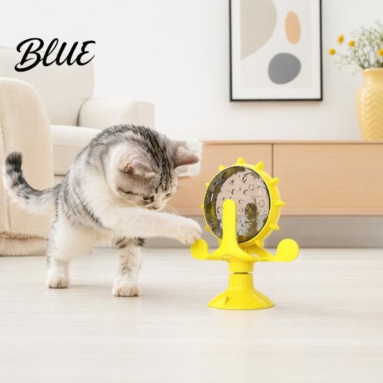 Cat Treat Toy Windmill Dispenser Interactive Rotating Food Dispenser Toy