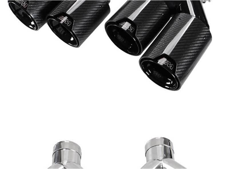 BMW Dual Carbon Fiber 63mm Exhaust Muffler Tailpipe