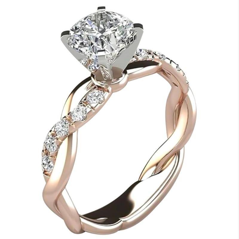 New Rose Princess Ring European and American Engagement Cross Ring