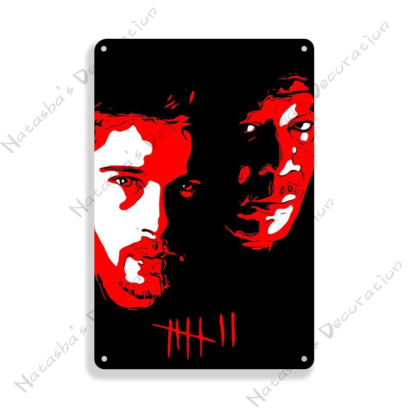 Classic Movie Poster Se7en Metal Sign Wall Plate Retro Decorative Sign Home Bar Club Cafe Cinema Wall Decor Vintage Metal Plaque