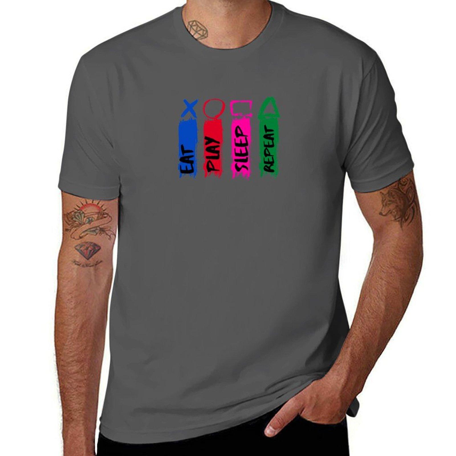 

Next Gen Console l Painting Video Game Apparel l PS Gamer Apparel l PS Collection PS Eat Play Repeat Sleep TShirt 4XL