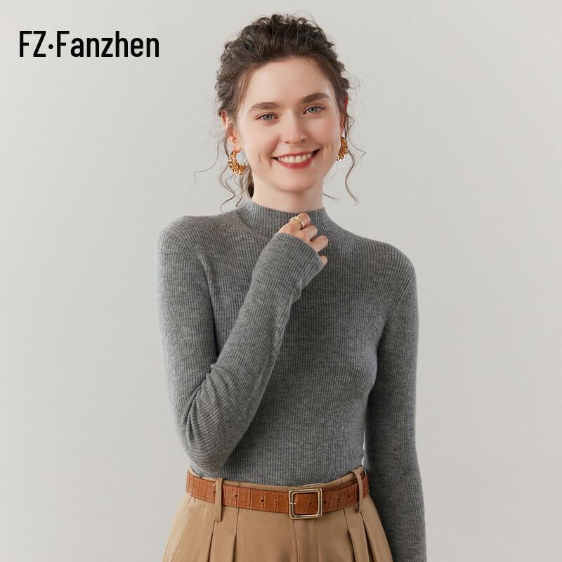 Женский приталенный свитер с высоким воротником из кашемировой смеси Fanzhen M