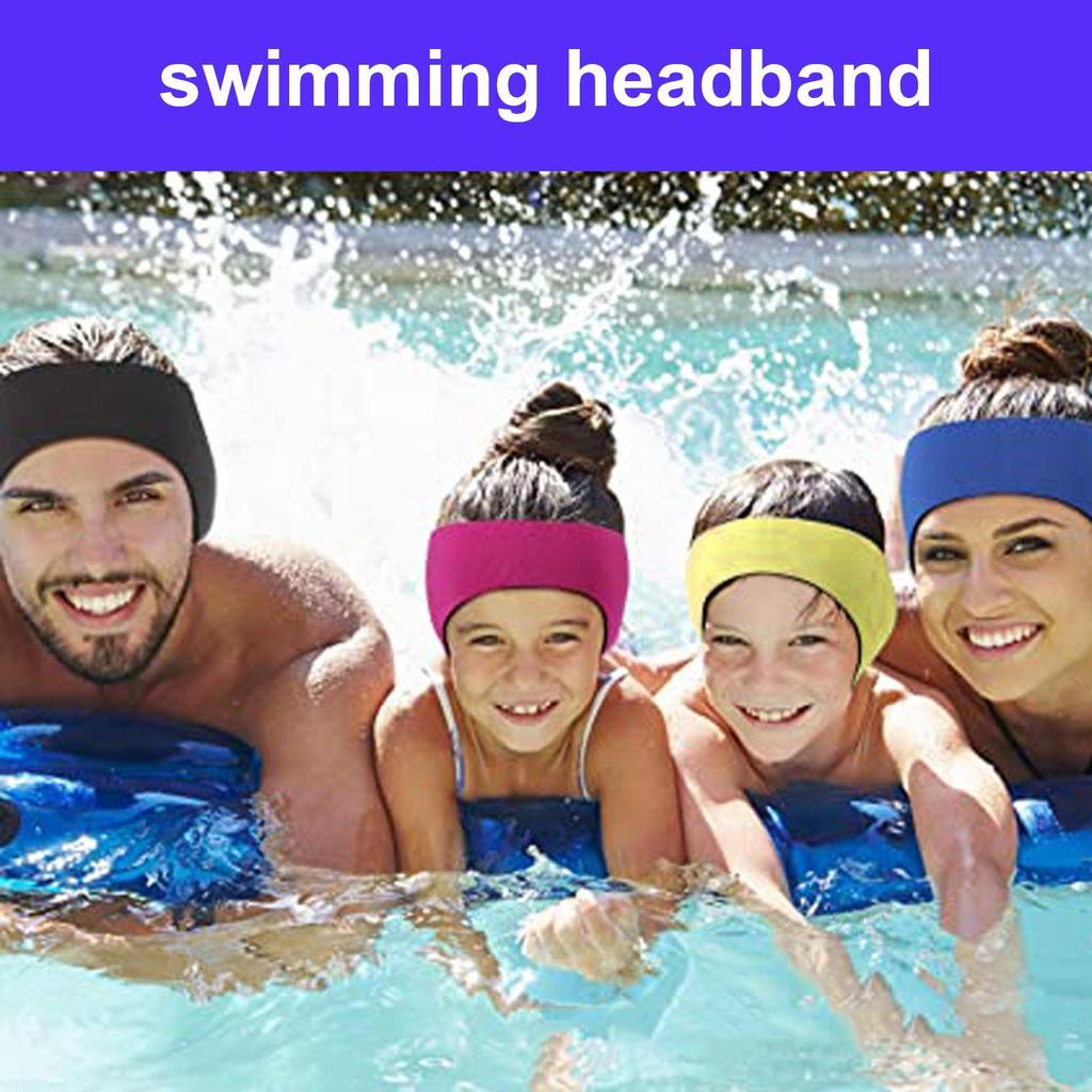 Swimming Headband for Kids Adults Swim Ear Bands  Adjustable Waterproof Swimming Diving Ear Band Headband Earplug Protection