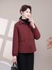 Lightweight Autumn/Winter Cotton Jacket for Middle-Aged & Elderly Women - Solid Color Casual Outerwear with Lapel