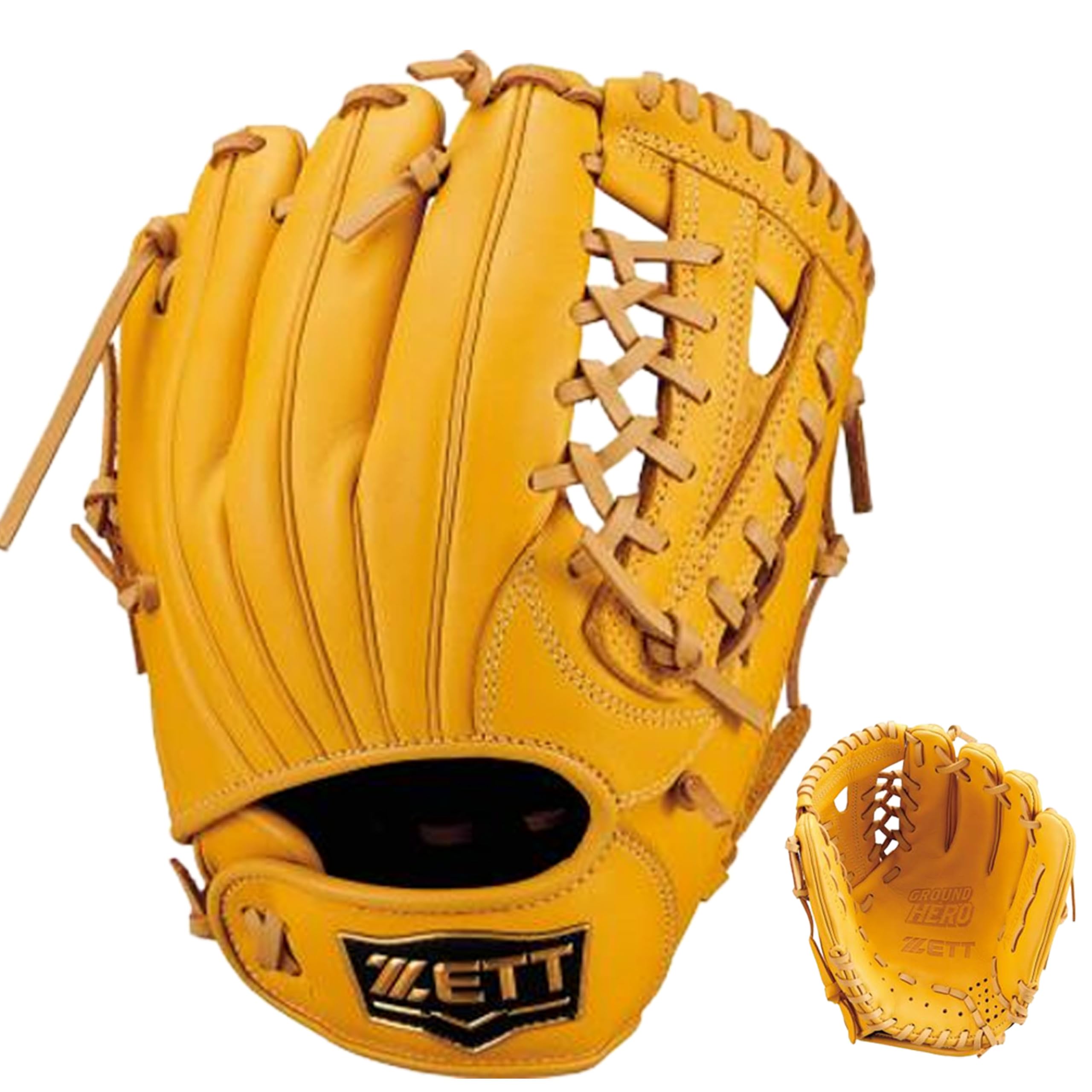 

ZETT Youth Softball Ground B Size BJGB76555F Glove, Hero, All-Around, T-Yellow/Pastel (5432), L,