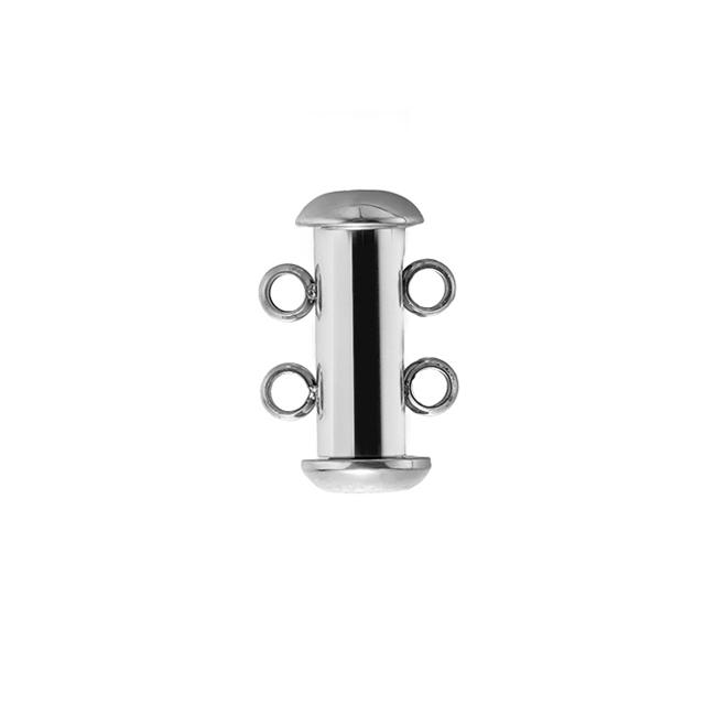 3pcs Stainless Steel Magnetic Slide Tube Clasps for DIY Layer Necklace Bracelet 3 Loops Connectors Jewelry Findings Supplies
