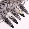 10 Rulo/Kutu Beyaz Siyah Dantel Nail Art Folyo Seti Tırnak Transfer Etiketi Kağıdı Kendin Yap Manikür Tırnak Dekorasyon Aksesuarları