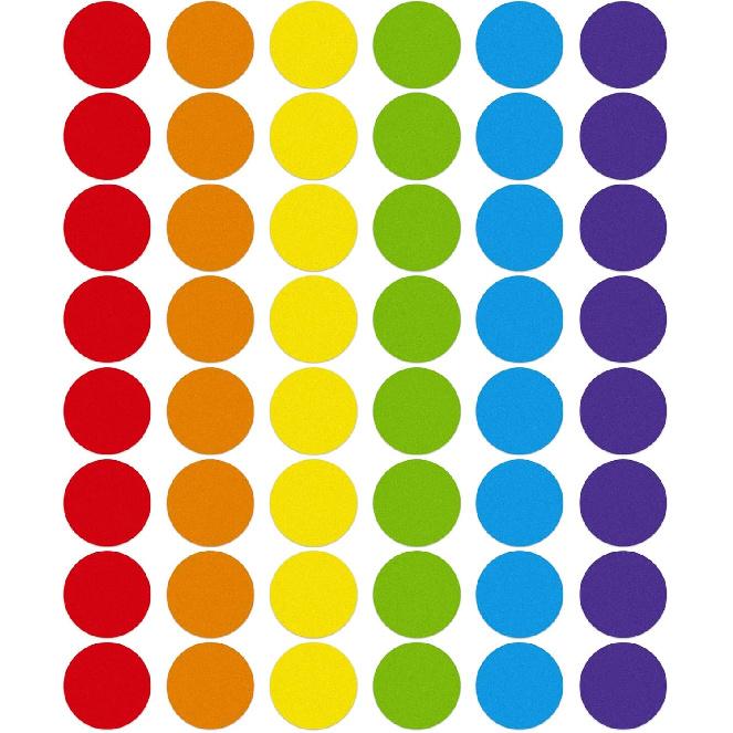 FLYAB 48Pcs Table Spot for Teacher - 6  Multicolor Classroom Wall Floor Stickers Line Up Dots 6 Colored Coding Labels Decals for Preschool Multi-2